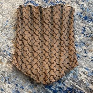 Miaou Peri Corset in nude monogram in an xs